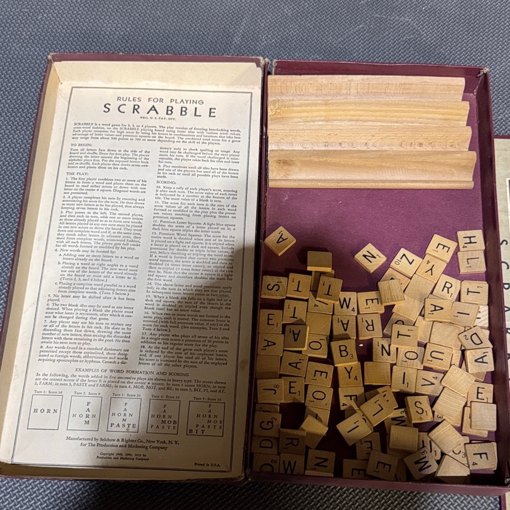 Classic Wooden Scrabble Game Set